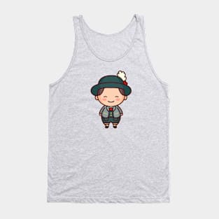 Kawaii Alpine Boy with Traditional Costume Tank Top